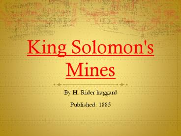 King Solomon's Mines
