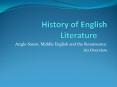 History of English Literature PowerPoint PPT Presentation