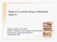 Basics to conducting a literature search PowerPoint PPT Presentation