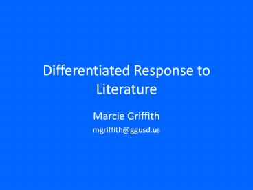Differentiated Response to Literature