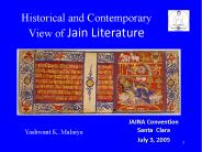 Historical and Contemporary View of Jain Literature