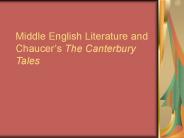 Middle English Literature and Chaucer