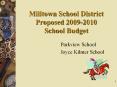 Milltown School District Proposed 2009-2010 School Budget PowerPoint PPT Presentation