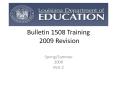 Bulletin 1508 Training 2009 Revision PowerPoint PPT Presentation