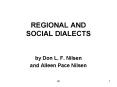 REGIONAL AND SOCIAL DIALECTS PowerPoint PPT Presentation