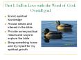 Part I. Fall in Love with the Word of God: Overall goal PowerPoint PPT Presentation