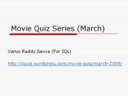 Movie Quiz Series (March)