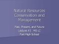 Natural Resources Conservation and Management PowerPoint PPT Presentation