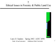 7. Ethical Issues in Forestry & Public Land Use