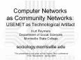 Computer Networks as Community Networks PowerPoint PPT Presentation