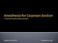 Anesthesia for Cesarean Section PowerPoint PPT Presentation