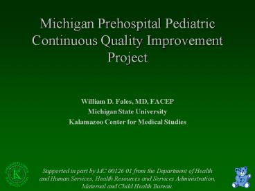 Michigan Prehospital Pediatric Continuous Quality Improvement Project