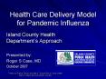 Health Care Delivery Model for Pandemic Influenza PowerPoint PPT Presentation