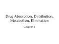 Drug Absorption, Distribution, Metabolism, Elimination PowerPoint PPT Presentation