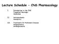 Lecture Schedule - CNS Pharmacology PowerPoint PPT Presentation