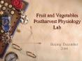 Fruit and Vegetables Postharvest Physiology Lab PowerPoint PPT Presentation