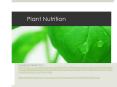 Plant Nutrition PowerPoint PPT Presentation