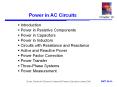 Power in AC Circuits PowerPoint PPT Presentation