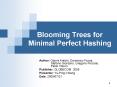 Blooming Trees for Minimal Perfect Hashing PowerPoint PPT Presentation