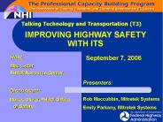 IMPROVING HIGHWAY SAFETY WITH ITS