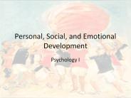 Personal, Social, and Emotional Development