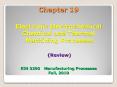 Chapter 19 Electronic Electrochemical Chemical and Thermal Machining Processes  (Review) EIN 3390  Manufacturing Processes Fall, 2010 PowerPoint PPT Presentation