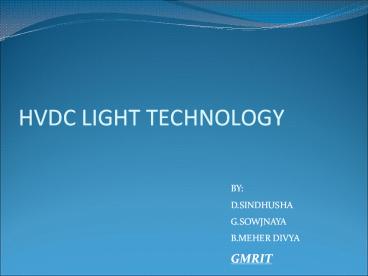 HVDC LIGHT TECHNOLOGY