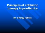 Principles of antibiotic therapy in paediatrics