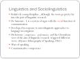 Linguistics and Sociolinguistics PowerPoint PPT Presentation