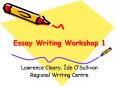 Essay Writing Workshop 1 PowerPoint PPT Presentation