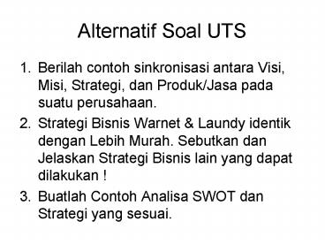 Alternatif Soal UTS