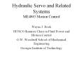 Hydraulic Servo and Related Systems ME4803 Motion Contro PowerPoint PPT Presentation