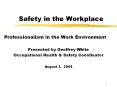 Safety in the Workplace PowerPoint PPT Presentation