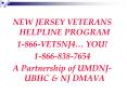 NEW JERSEY VETERANS HELPLINE PROGRAM PowerPoint PPT Presentation