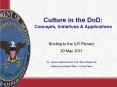 Culture in the DoD: Concepts, Initiatives PowerPoint PPT Presentation