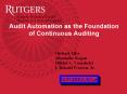Audit Automation as the Foundation of Continuous Auditing PowerPoint PPT Presentation