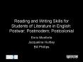 Reading and Writing Skills for Students of Literature in English: Postwar; Postmodern; Postcolonial PowerPoint PPT Presentation