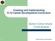Creating and Implementing  K-12 Career Development Curriculum