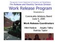 Montgomery County Department of Correction and Rehabilitation Pre-Release and Reentry Services Division Work Release Program PowerPoint PPT Presentation