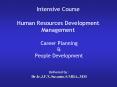 Intensive Course  Human Resources Development Management PowerPoint PPT Presentation
