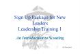 Sign Up Package for New Leaders Leadership Training 1 PowerPoint PPT Presentation