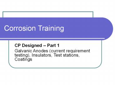 Corrosion Training