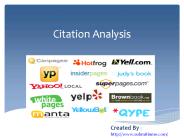 Citation Analysis - Basics