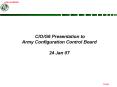 CIO/G6 Presentation to Army Configuration Control Board 24 Jan 07 PowerPoint PPT Presentation