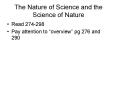 The Nature of Science and the Science of Nature PowerPoint PPT Presentation