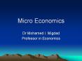 Micro Economics PowerPoint PPT Presentation