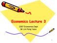 Economics Lecture 3 PowerPoint PPT Presentation