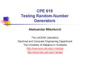 CPE 619 Testing Random-Number Generators