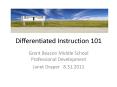 Differentiated Instruction 101 PowerPoint PPT Presentation