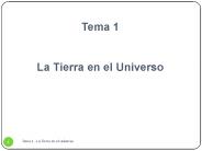 Tema 1  La Tierra en el Universo